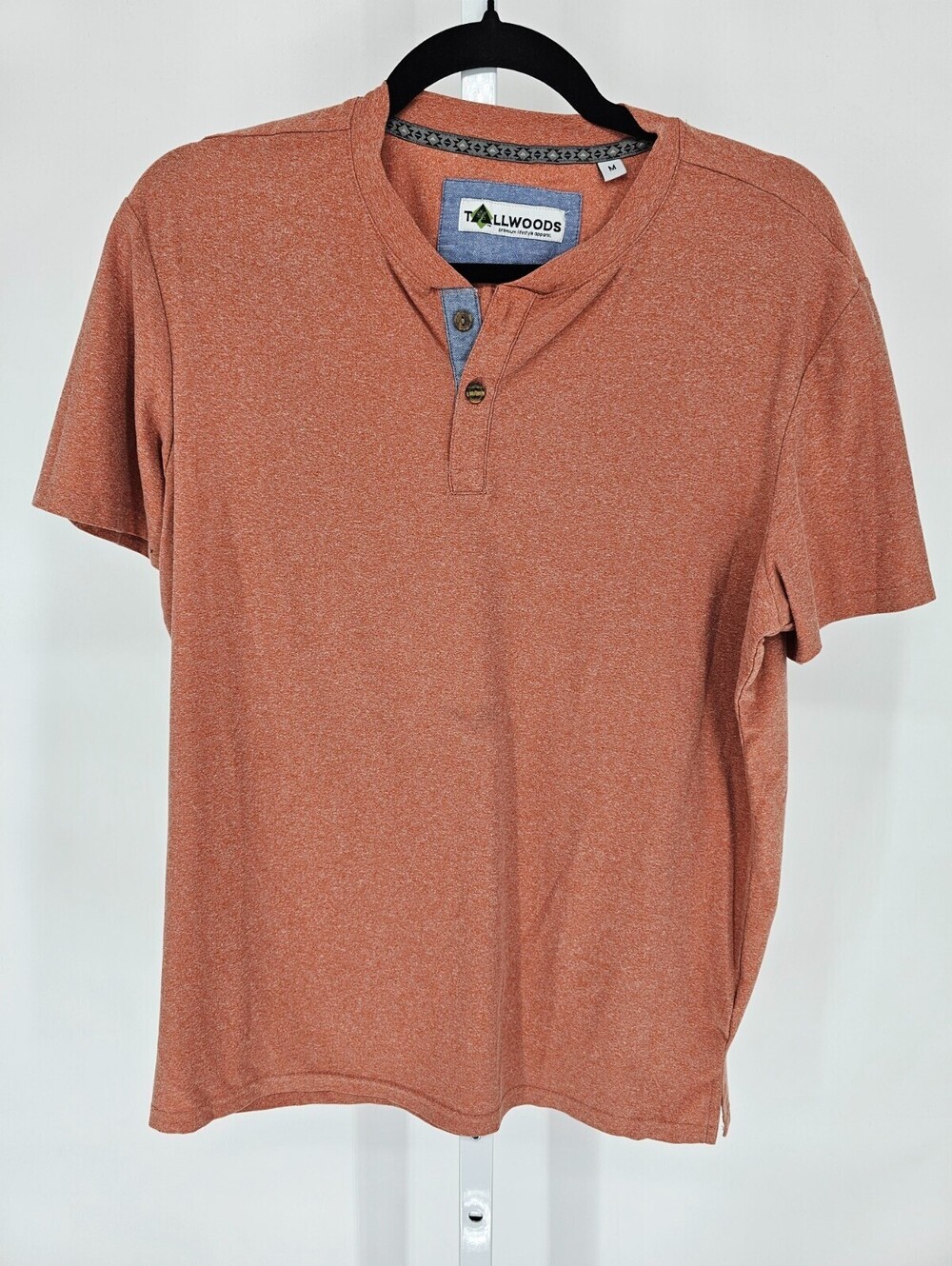 Tallwoods Mens Sz M Short Sleeve Athletic T Shirt Orange Coral